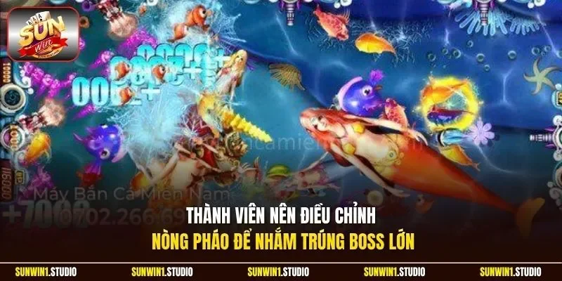 Thành viên nên điều chỉnh nòng pháo để nhắm trúng Boss lớn